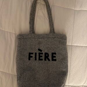 FIÈRE Grey/Blue Shoulder Tote Bag